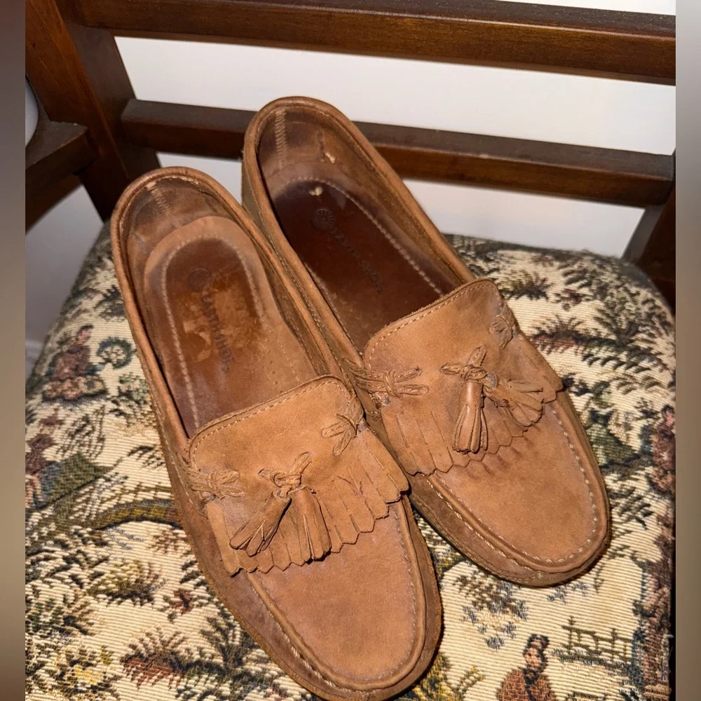 Earth Shoe Manning Men’s Brown Leather Tassel Loafers Size 8D